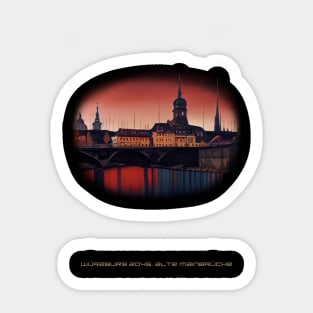 Futuristic Würzburg Alte Mainbridge 2045 Artwork Sticker
